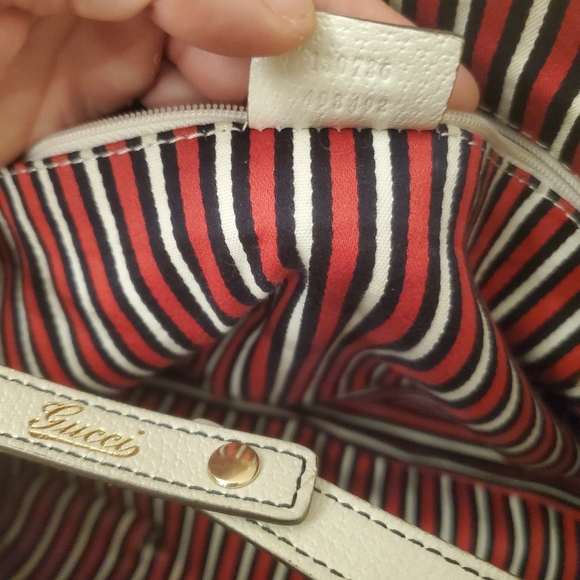 GUCCI RARE BAG VINTAGE NAVY PURSE WHITE LEATHER - Picture 6 of 16